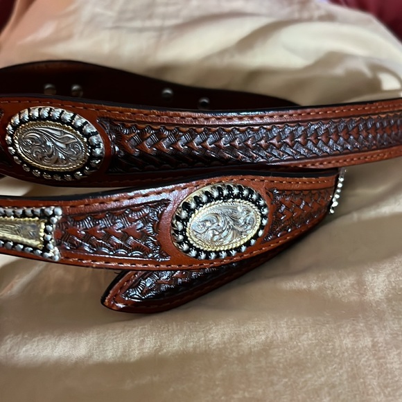 Western leather belt - Picture 3 of 8